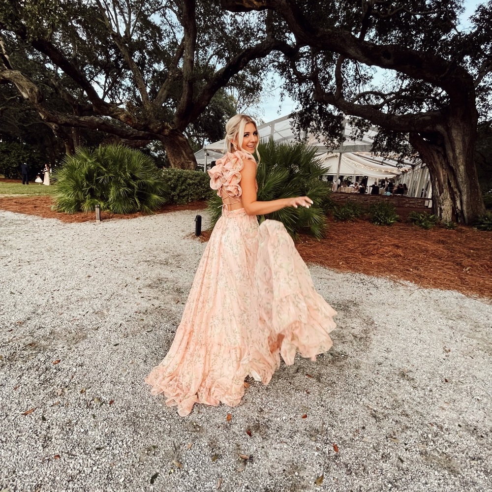 Ieena Mac Duggal Ruffle Pink Multi